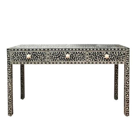 Black Bone Inlay Console Table | Handcrafted Artisan Entryway Furniture – Oakvello