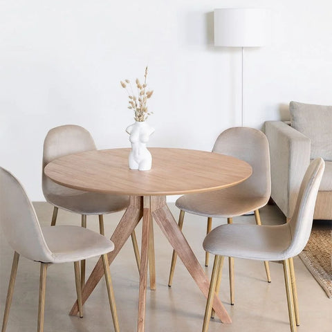 Sekiz 100cm Round Solid Wood Dining Table | Kitchen & Dining Furniture – Oakvello