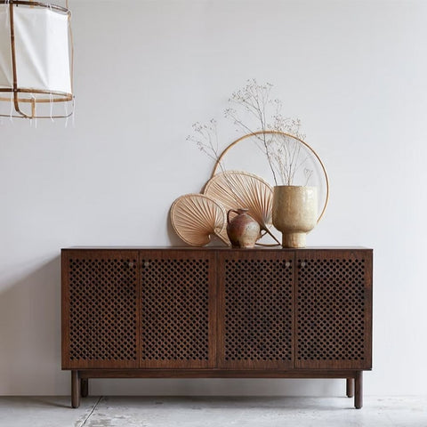 Solid Sheesham Wood Sideboard | Durable Living Room Storage Cabinet – Oakvello