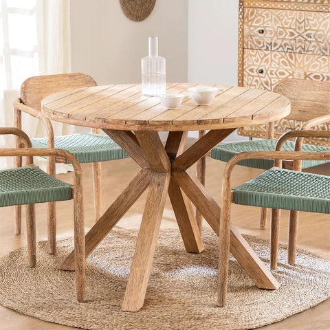 Naele Round Solid Wood Dining Table | Kitchen & Dining Furniture – Oakvello