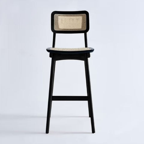 White Rattan & Solid Wood Counter Stool | Kitchen & Home Bar Seating – Oakvello
