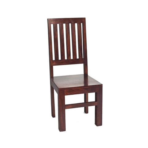 High Slat Back Solid Mango Wood Dining Chair | Kitchen Seating – Oakvello