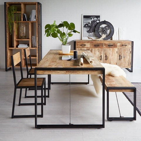 Industrial Solid Wood Mintis Bench | Entryway & Living Room Seating – Oakvello