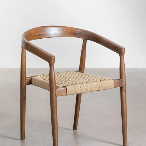 Visby Solid Teak Wood Dining Chair | Scandinavian Kitchen Seating – Oakvello