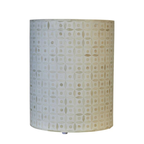 White Bone Inlay Side Table | Handcrafted Artisan Living Room Accent – Oakvello