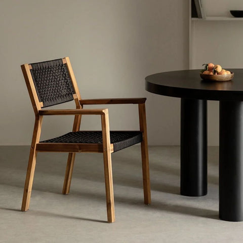 Tenay Square Solid Wood Dining Chair with Armrests | Kitchen Seating – Oakvello