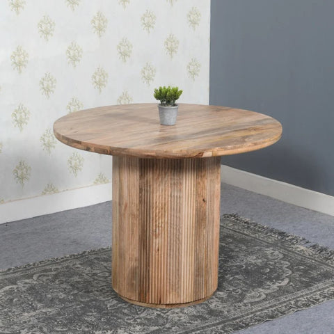 York Natural Solid Wood Round Dining Table | Kitchen & Dining Furniture – Oakvello