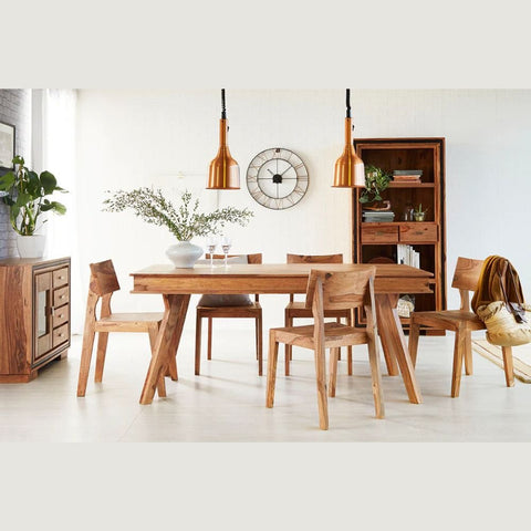 Jaipuri Solid Sheesham Wood Medium Dining Table | Kitchen Furniture – Oakvello