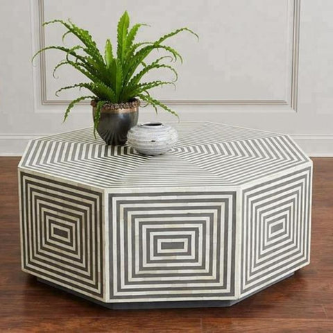 Hexagon Solid Wood Coffee Table | Geometric Living Room Centre Table – Oakvello