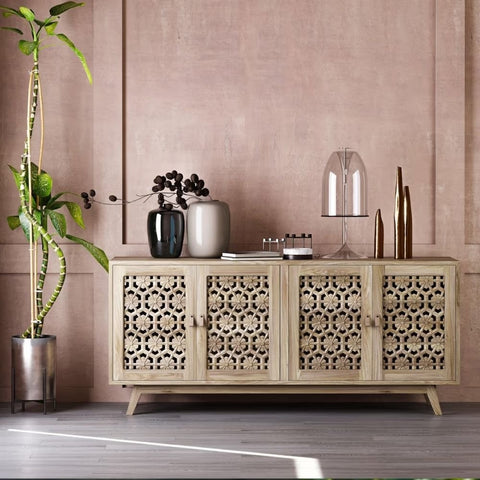 Solid Wood Sideboard | Versatile Living Room Storage Furniture – Oakvello