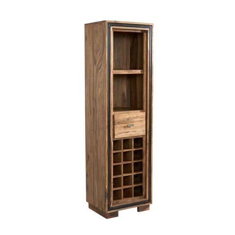 Jaipuri Solid Sheesham Wood Wine Bookcase | Home Bar & Display Storage – Oakvello