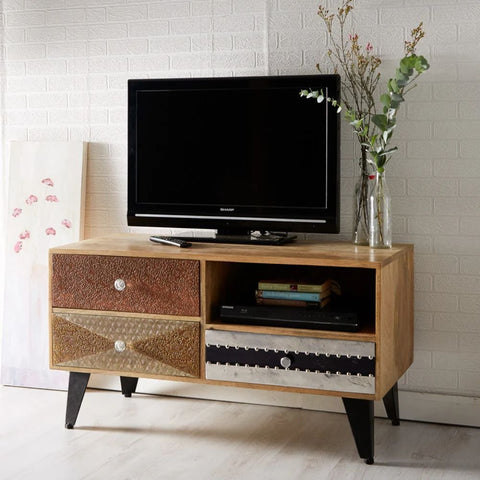 Artisan Limited Edition Small Solid Wood Media Unit | TV Console – Oakvello
