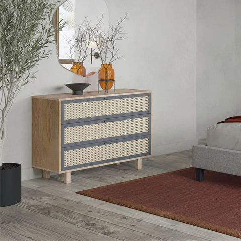 3-Drawer Solid Mango Wood Chest | Compact Bedroom Storage Dresser – Oakvello