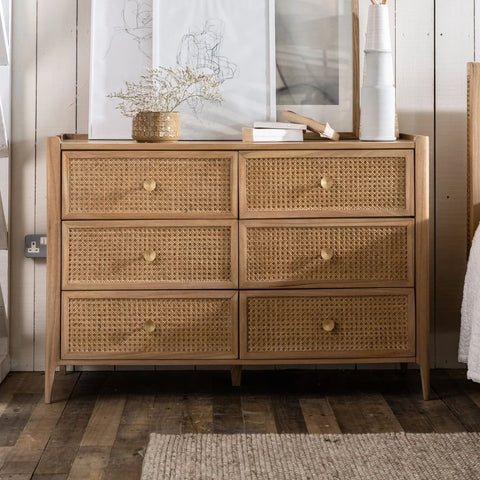 Solid Wood 6-Drawer Chest of Drawers | Bedroom Storage Dresser – Oakvello
