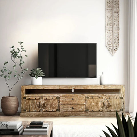 Solid Wood Media Console | TV Stand & Living Room Storage – Oakvello