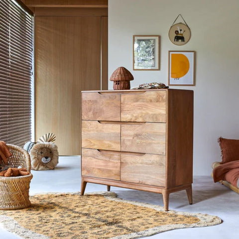 Mango Breeze Solid Wood Chest of Drawers | Bedroom Storage Dresser – Oakvello