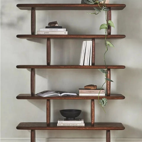 Jodhpuri Stylish Solid Wood Bookshelf | Heritage Living Room Display Storage – Oakvello