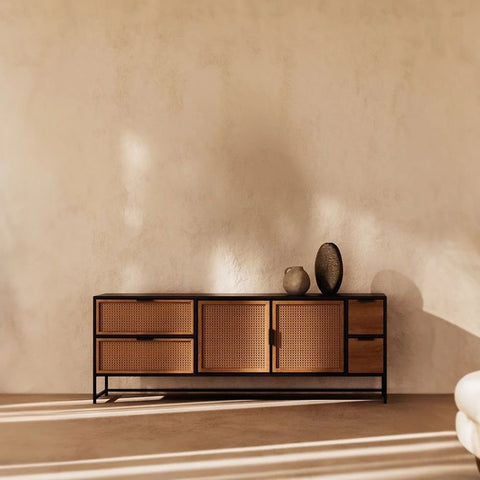Solid Wood TV Unit | Media Console & Living Room Storage – Oakvello