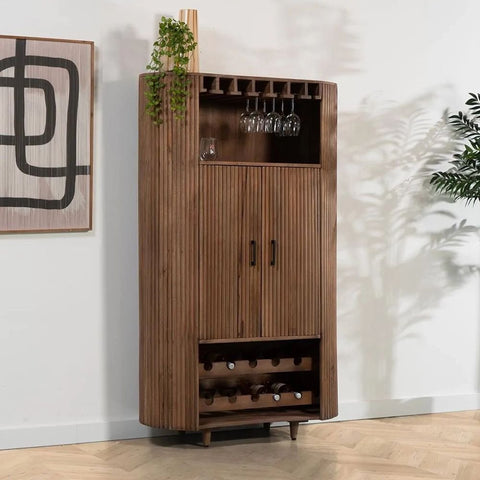 Modern Solid Wood Bar Cabinet | Home Bar Storage Furniture – Oakvello