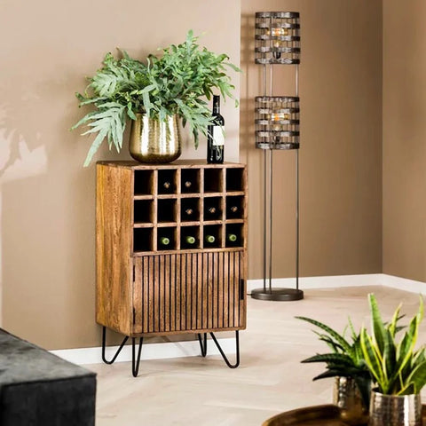 Solid Wood Wine Cabinet | Handcrafted Home Bar Storage Furniture – Oakvello
