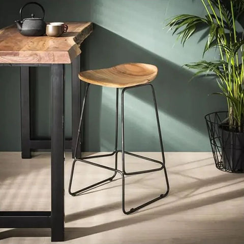 Solid Mango Wood Bar Stool | Premium Kitchen & Bar Seating – Oakvello