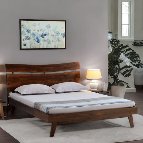 Ajmeri Classic Solid Mango Wood Bed | Timeless Bedroom Furniture – Oakvello