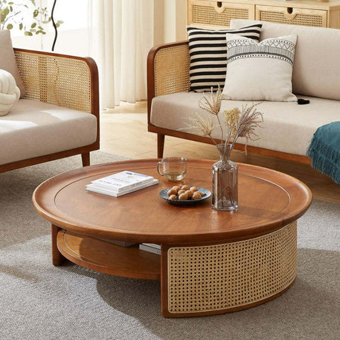Solid Mango Wood Coffee Table | Natural Hardwood Living Room Furniture – Oakvello