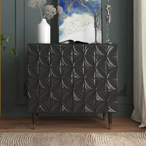 Solid Wood Media Storage Accent Cabinet | TV Stand & Living Room Storage – Oakvello