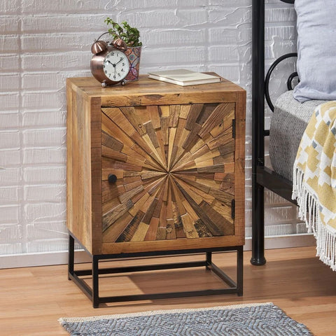 2-Door Distressed Accent Storage Cabinet | Solid Wood Sideboard – Oakvello