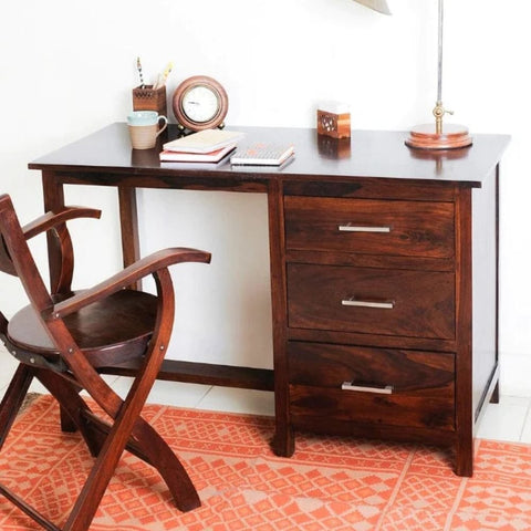 Solid Mango Wood Study Table | Compact Home Office Writing Desk – Oakvello