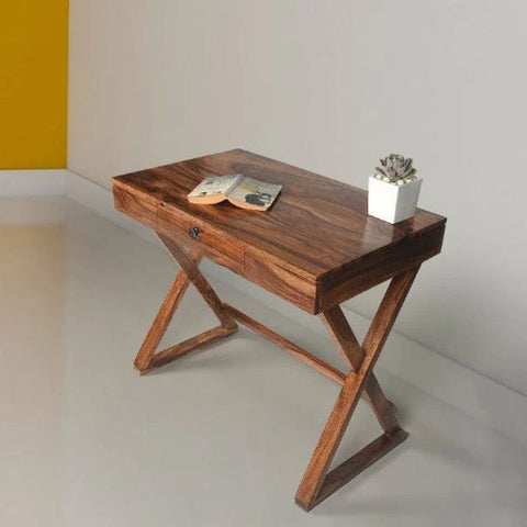 Viha Solid Mango Wood Study Table | Home Office Writing Desk – Oakvello