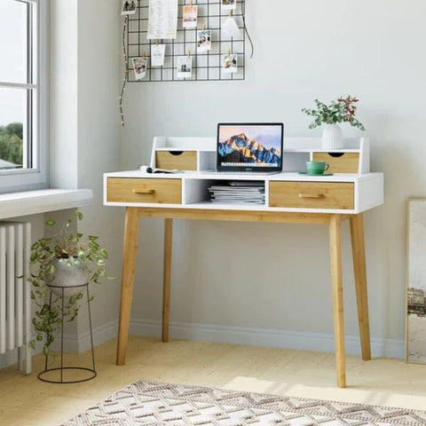 Jaipuri Solid Wood Study Table with Storage | Home Office Writing Desk – Oakvello
