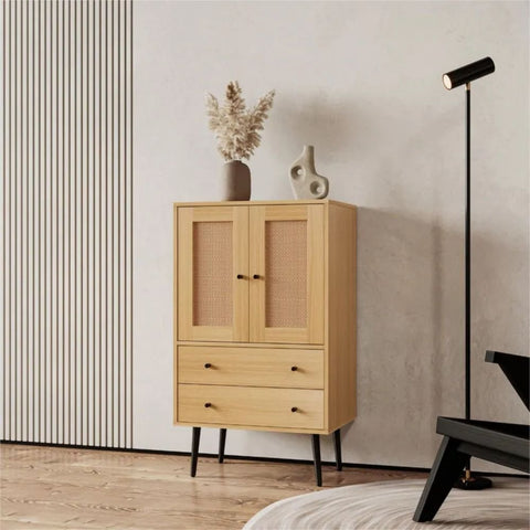 Solid Wood Storage Sideboard with 2 Drawers | Living Room Furniture – Oakvello