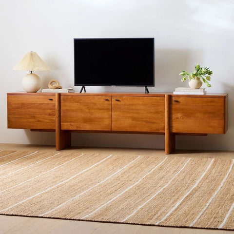Otto Solid Wood Media Console Table | TV Stand & Living Room Storage – Oakvello