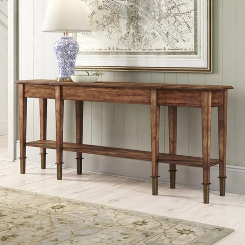 Jodhpuri Solid Wood Console Table | Handcrafted Heritage Entryway Furniture – Oakvello