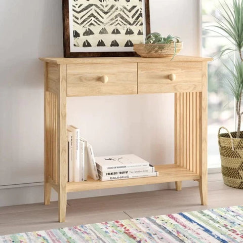 2-Drawer Solid Wood Console Table | Entryway & Hallway Furniture – Oakvello
