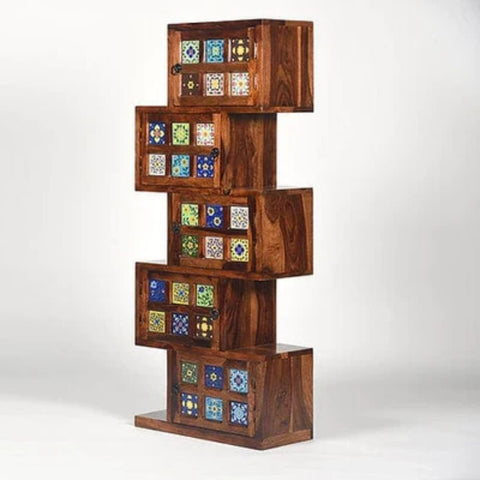 Meera Solid Sheesham Wood Bookshelf | Living Room Display Storage – Oakvello
