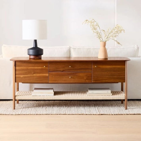 Solid Wood Media Console Table | TV Stand & Living Room Storage – Oakvello