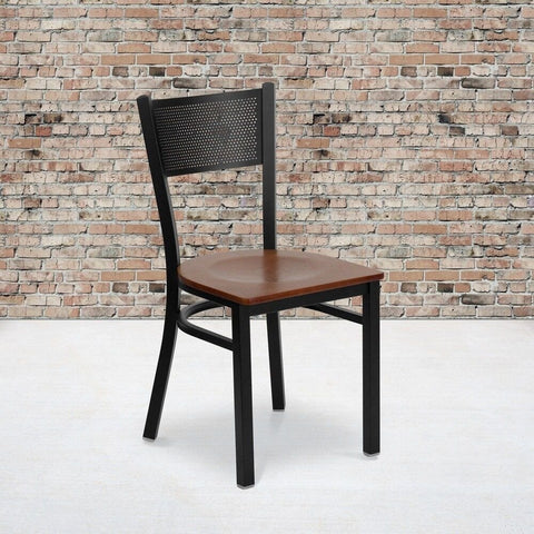 Solid Wood & Metal Dining Chair | Industrial Kitchen & Dining Seating – Oakvello