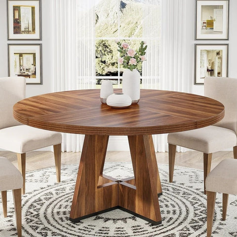 Solid Wood Round Dining Table | Kitchen & Dining Room Furniture – Oakvello
