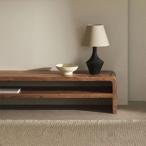 Acacia Wood TV Cabinet | Solid Wood Media Console & Storage – Oakvello