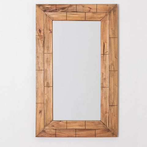 Rectangular Recycled Wood Wall Mirror | Eco-Friendly Bedroom & Living Room Decor – Oakvello
