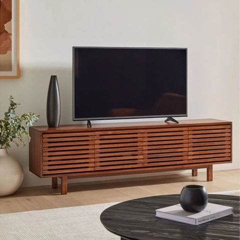 Unique Solid Wood Media Console Table | TV Stand & Living Room Storage – Oakvello