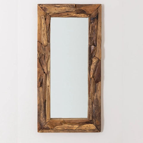Rectangular Solid Wood Wall Mirror | Bedroom & Living Room Decor – Oakvello