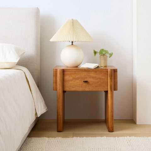 Otto Solid Wood Bedside Table | Bedroom Nightstand – Oakvello