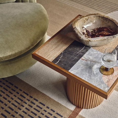 Cavern Solid Wood Side Table | Unique Living Room Accent Furniture – Oakvello