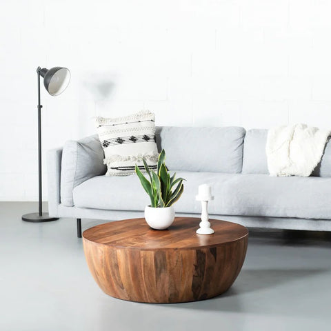 Natural Solid Mango Wood Coffee Table | Living Room Centre Table – Oakvello