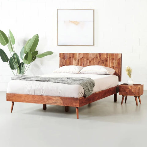 Acacia Wood Bed | Durable Solid Hardwood Bed Frame – Oakvello