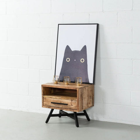 Solid Mango Wood Bedside Table | Natural Finish Bedroom Nightstand – Oakvello