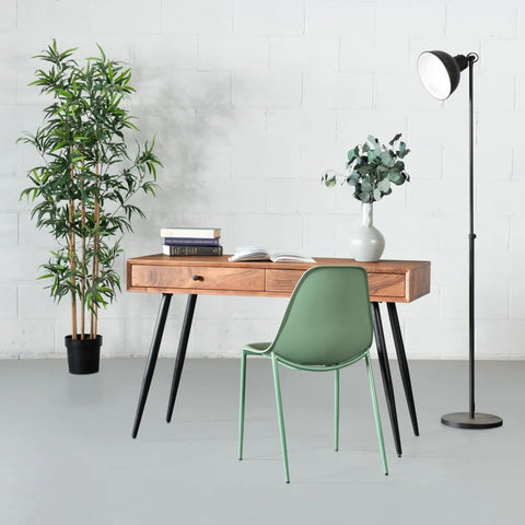 Natural Solid Acacia Wood Desk | Home Office Writing Table – Oakvello